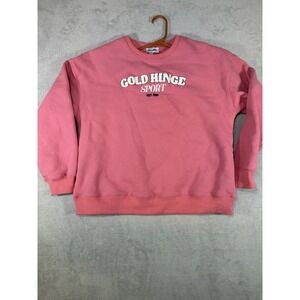GOLD HINGE Wide Arm Front Logo Sweatshirt pink /Raspberry Size Medium‎